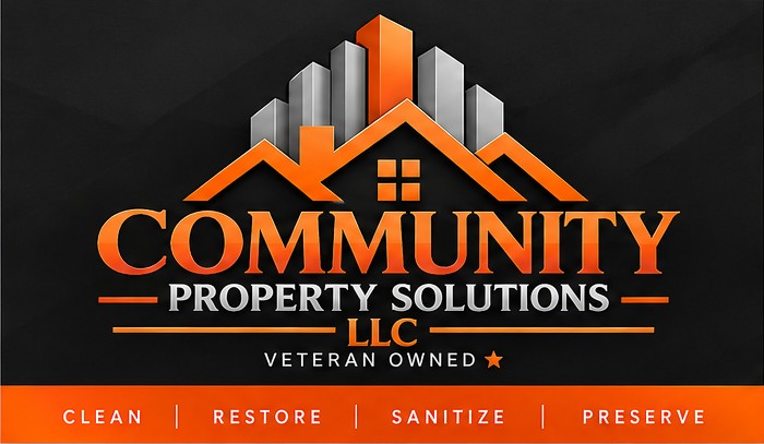 Community Property Solutions LLC, veteran owned: orange house roof and silver buildings
